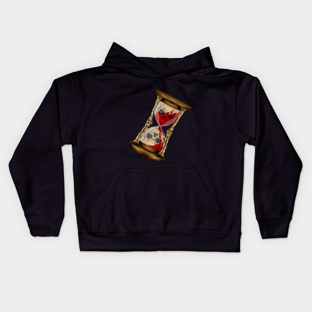 Skull hourglass Kids Hoodie by fauzanfarhn